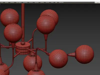 Bronzetto COSMO L CHANDELIER Low-poly 3D model