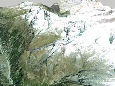 Mountain landscape Weisshorn Pennine Alps in Switzerland 3D model