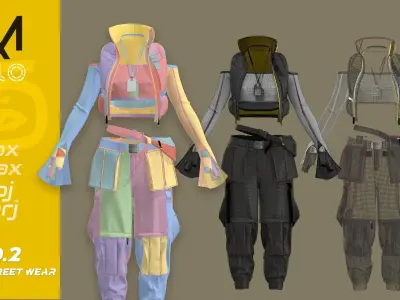 Women Street Wear Gang Style 3D model