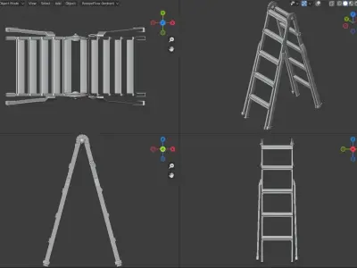 Step Ladder Low-poly 3D model 2