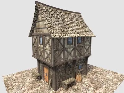 medieval village house 3D model