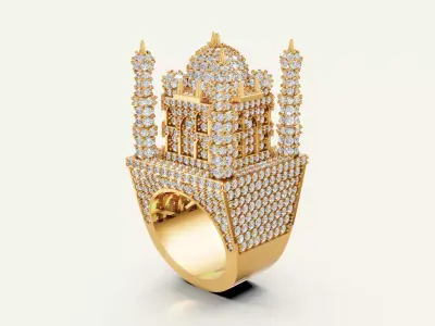 Taj Mahal Architectural Ring  CAD Jewelry Model 3D print model