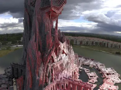 Dark Khans Fortress Tower castle  3D model