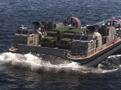  LCAC and US Army Trucks 