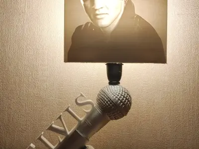 Lampe Elvis Presley pied et litophane 3D print model
