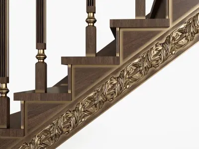 Stairs wooden - wooden Free 3D model
