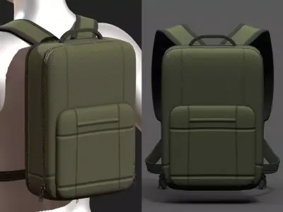 Backpack Camping Generic Color 3d human baggage  Low-poly 3D model