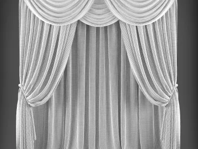 Curtains curtain Low-poly 3D model