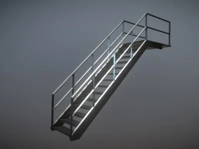 Metal Stair Low-poly 3D model
