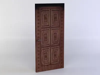 Door wooden Low-poly 3D model get