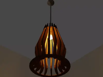 Wooden chandelier Free 3D model