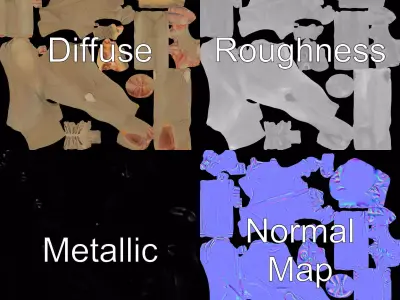 Alien Creature Anatomy model pack Low-poly 3D model