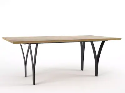 Gap dining table with metal legs 3D model