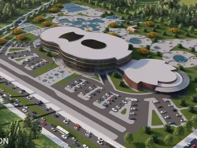 Modern Shopping Mall and Waterpark Complex  3D model