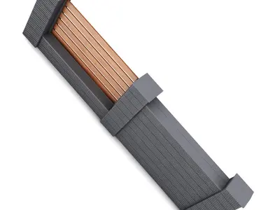Concrete Fence 02 3D model