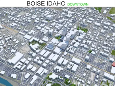 Boise Downtown Idaho USA Low-poly 3D model