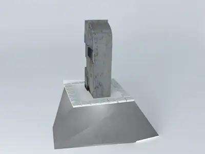 Top piece of concrete with light 3D model