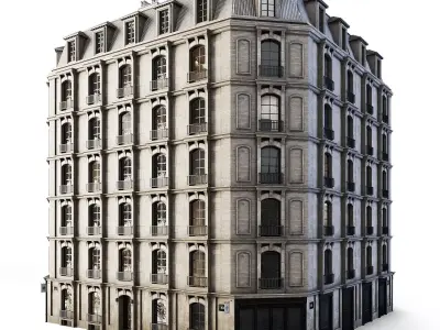 Tenement Building Low-poly 3D model