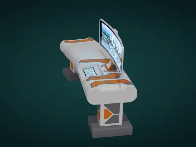 Sci-Fi Computer - Game Ready - PBR Low-poly 3D model