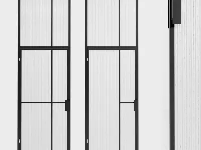 Glass partition door 93 Low-poly 3D model