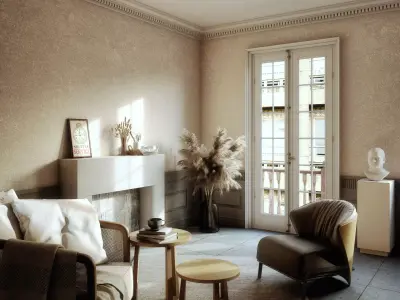 Beige Livingroom 3D model
