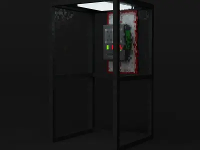 Phone box - PBR pixel art - PSX Retro Style Low-poly 3D model