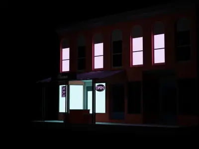 Shop or Restaurant Low-poly 3D model