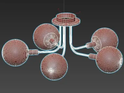 wedo-light-alisiya-66162-01-14-05 ceiling light with five gla... 3D model