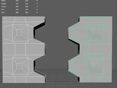 Armored Blast Door   Low Poly Low-poly 3D model