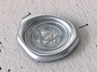 Customizable 3D Wax Seal Stamp Pack Low-poly 3D model