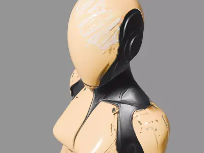 Yellow Black Cyber Assassin Low-poly 3D model