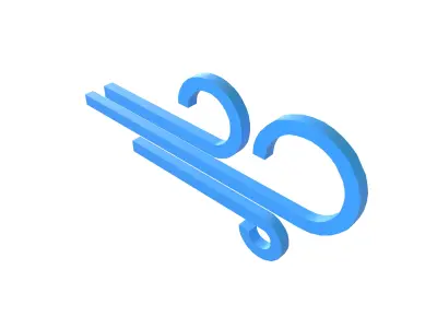 Weather Wind Symbol v1 003 Low-poly 3D model