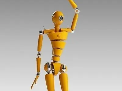 MechaniQ robot up and waving 3D model