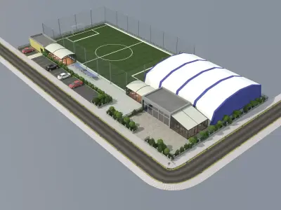 sports complex Low-poly 3D model