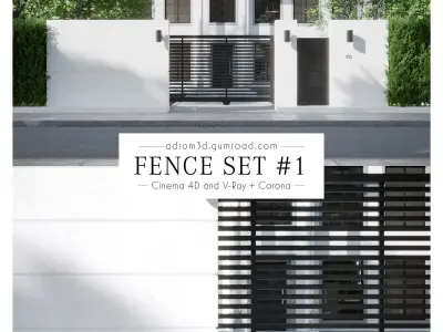 Fence set for Cinema 4D V-Ray and Corona 3D model