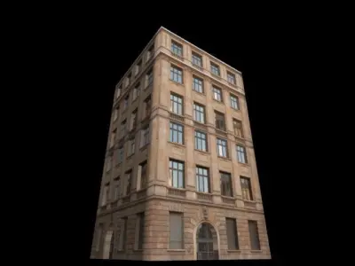 Building tall Low-poly 3D model order