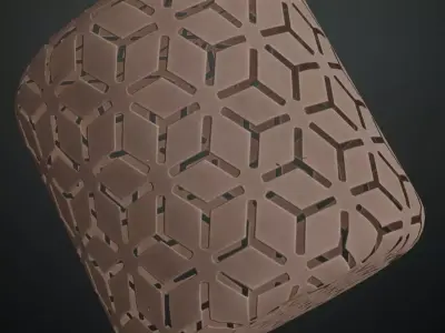 Modern Geometric 3D Wood Screen PBR Texture