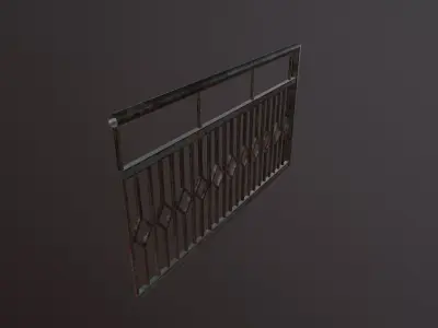 Metal Iron Fence Low-poly 3D model
