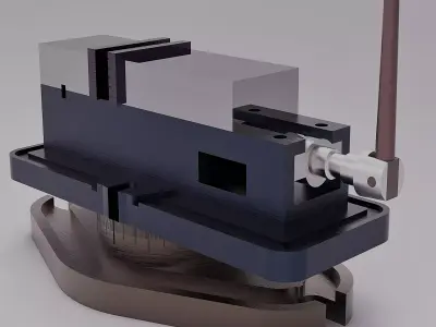 Bench Vice Low-poly 3D model