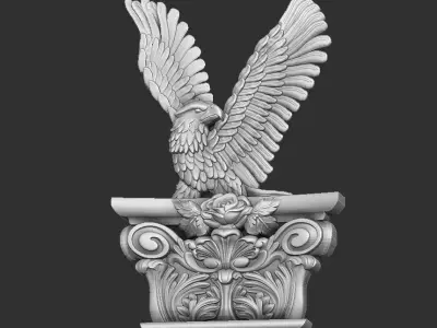 EAGLE CARVED ARCHITUAL ORNAMENT -BASS RELIEF 3D print model