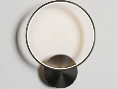 Claire  Circular Copper Wall Lamp black  gold 3D model