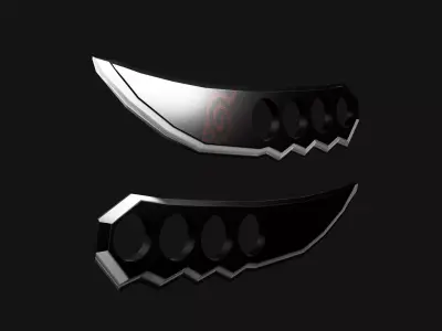chakra blades or ninja knuckle knives FROM NARUTO Low-poly 3D model