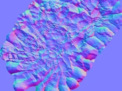 High Quality Crater Crystal Environment High and Low Poly Low-poly 3D model