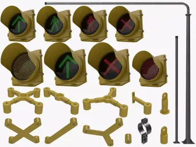 Traffic Lights Set 3D model