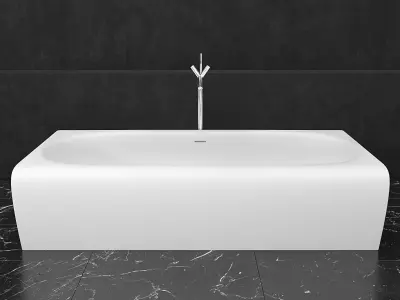 Bath collection 3 modern bathroom with bathtub and wall 3D Model Pack