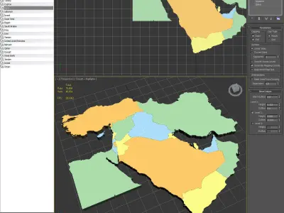Map of the Middle East 3D model