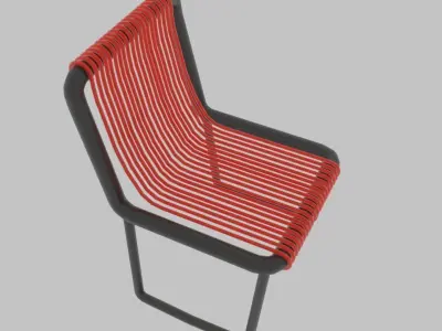 Metalic Line Chair Low-poly 3D model