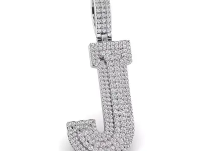 Alphabet Latter J Diamond Pendent 3D print model
