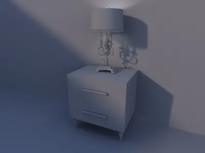 Lighting nightstand with lamp 3D print model