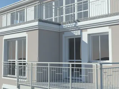 Apartments 2 window on sky 3D model